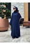 Fringed Mira Oversize Double Set - Navy Blue - 5