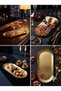 Gold Metal Oval Presentation Tray - Stainless Steel Decorative Coffee and Tea Serving Tray - Promise Engagement Tray - 3