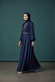 Evening Dress with Pleated Front and Stone-Embellished Front Belt - 3