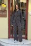 Women's Snap Detailed Oversized Piece Knitwear Set with Pockets Cardigan & F Corded Fabric Pants Set Two-Piece Set - 3