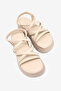 Women's Beige Comfortable High-Sole Cross Sandals - 3