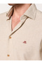 The Halo Sand Beige Lyocell Linen Blend Shirt Comfort Fit - 2