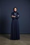 Evening Dress with Pleated Front and Stone-Embellished Front Belt - 4