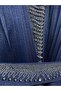 Evening Dress with Pleated Front and Stone-Embellished Front Belt - 6