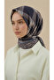 Plaid Patterned Rayon Scarf - Dark Blue / Indigo - 2