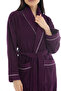 Gaia Şalyaka Women's Bathrobe - Plum 100% Cotton - 5