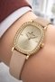 Leather Cord Steel Case Women's Wristwatch+Bracelet Gift Beige Sddk112 - 2