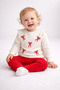 Baby girl top and bottom set, ribbed with bow detail, 2-piece seasonal outfit, sizes 3-6-9-12 months