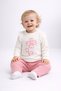 Baby girl top and bottom set, floral embroidered ribbed knit two-piece outfit, 2-thread, seasonal, 3-6-9-12 months - 2