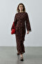 Plaid Tie Dress Burgundy