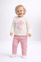 Baby girl top and bottom set, floral embroidered ribbed knit two-piece outfit, 2-thread, seasonal, 3-6-9-12 months