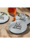 Set of 6 Ramadan Kerim Fatimi Kufi Calligraphy Islamic Acrylic Coasters - Modern Islamic Tableware Decoration - 6