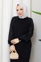 Women's Spider Web Patterned Sleeve Silk Kupra Mercerized Knitwear Dress - 4