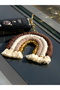 Bohemian Rainbow Keychain in Coffee/Beige Tones, Car Keychain Souvenir