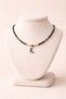 Black Stone Moon Figured Necklace with Gold Color Beads and Natural Stone Detail for Women - 2