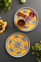 2-Piece Golden İznik Tray 22 cm Yellow-White