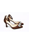 Women's Heeled Shoes with Stone Bow Detail and Ankle Strap - 3