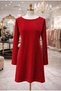 Red Velvet Backless Dress - 4