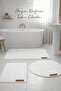 3-Piece Plush Bath Mat with Non-Slip Base, Washable, Luxurious, Soft Toilet Set, White Water-Absorbing Carpet