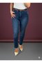 Women's Cropped Leg Mom Fit Jeans K. Blue 764-01