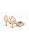 Women's Heeled Shoes with Stone Bow Detail and Ankle Strap - 4