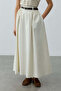 Pleated Gathered Maxi Skirt White - 3