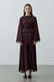 Plaid Tie Dress Burgundy - 2