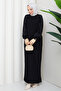 Women's Spider Web Patterned Sleeve Silk Kupra Mercerized Knitwear Dress - 8