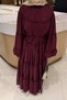 Ruffle Detailed Hijab Dress Eggplant Purple - 3