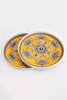 2-Piece Golden İznik Tray 22 cm Yellow-White - 2