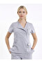 Single Top Special Collar Hidden Zipper Doctor and Nurse Surgical Uniform Gray |   Medi̇kago