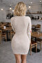 Women's Knitwear Dress Beige Long Sleeve Buttoned Round Neck Basic Stylish Casual Soft - 4