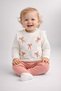Baby girl top and bottom set, ribbed with bow detail, 2-piece seasonal outfit, sizes 3-6-9-12 months