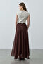 Checkered Skirt Brown - 6