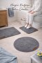 3-Piece Plush Bath Mat with Non-Slip Base, Washable, Luxurious, Soft Toilet Set, Gray Water-Absorbing Carpet - 3