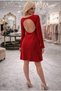 Red Velvet Backless Dress - 2