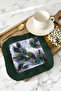 Eye-Catching Peacock Feather Fringed Presentation Napkin - Elegant Bohemian Green Primary Color Coaster Tissue - 2