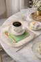 Mermer Meraklıları Fringed Presentation Napkin - Wave Green Bohemian Gold Colored Coffee Side Presentation Napkin - 4