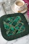 Emerald Geometric Luxury Fringed Decorative Napkin - Modern Marble Gold Color Coaster Tissue - 3