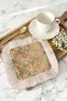 Luxury Vintage Elegance Fringed Presentation Napkin - Elegant Spring Bohemian Beige Gold Color Coaster Handkerchief - 2