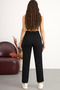 Women's High-Waisted Stretch Fabric Slim-Leg Trousers - 5