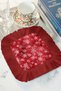 Crystal Snowflake Fringed Presentation Napkin - Bohemian Red Coaster Tissue That Reflects the Spirit of Winter - 5