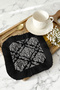 Baroque Elegance Fringed Decorative Napkin - Black and White Elegant Classic Luxury Bohemian Coaster Tissue - 7