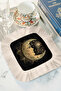 Luxurious Moon Face Motif Fringed Presentation Napkin - Mystical Night Bohemian Black Coaster Tissue - 6