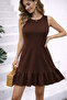 Women's Relaxed Fit Ruffled Crinkle Fabric Woven Dress - 4