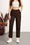 Women's High-Waisted Stretch Fabric Slim-Leg Trousers