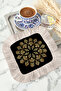 Luxurious Mandala Sparkling Fringed Presentation Napkin - Black Bohemian Cream Fringed Coaster Tissue - 4