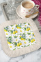Limon Bahçesi Fringed Presentation Napkin - Fresh Mediterranean Country Yellow and White Coaster Serving Napkin - 5