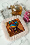 African Inspired Fringed Presentation Napkin - Ethnic Portrait Bohemian Yellow Blue Cream Coffee Side Presentation Napkin - 7