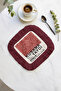 Artistic Kusama Collection Tasseled Presentation Napkin - Japanese Style Red Burgundy Coaster Tissue - 5